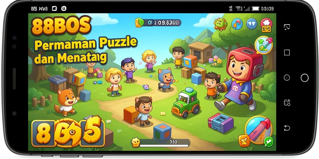 Screenshot utama 88BOS menunjukkan gameplay seru dengan banyak tantangan puzzle.