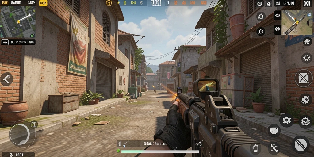 Screenshot gameplay <strong>BARU01</strong> menampilkan aksi pertempuran yang mendebarkan.