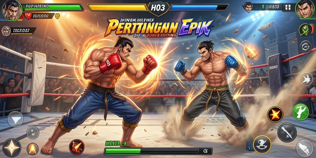 Gameplay H03 menampilkan pertarungan seru antara karakter yang berbeda.