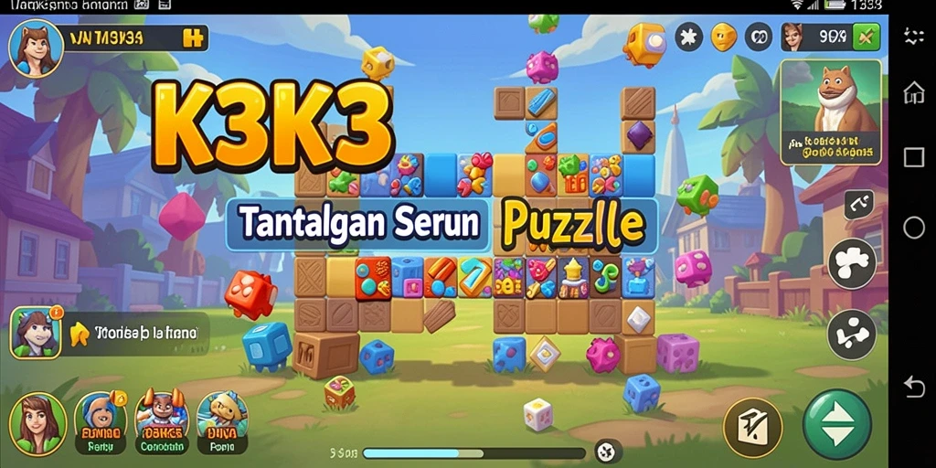 Tangkapan layar gameplay K3K3 menampilkan teka-teki yang menarik dan menantang.