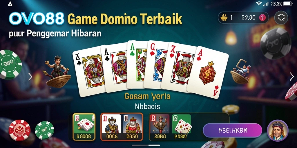 Tampilan seru dari gameplay domino di OVO88.