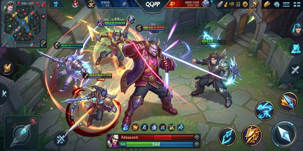 Gameplay seru di arena pertarungan <strong>QQRP</strong> dengan karakter berbeda.