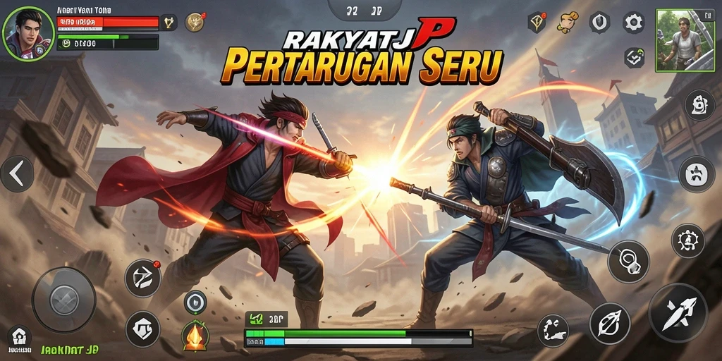 Tampilan aksi seru dalam gameplay RAKYATJP.