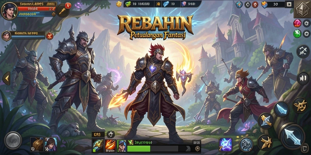 Tangkapan layar menampilkan aksi mendebarkan dalam permainan ARPG REBAHIN.