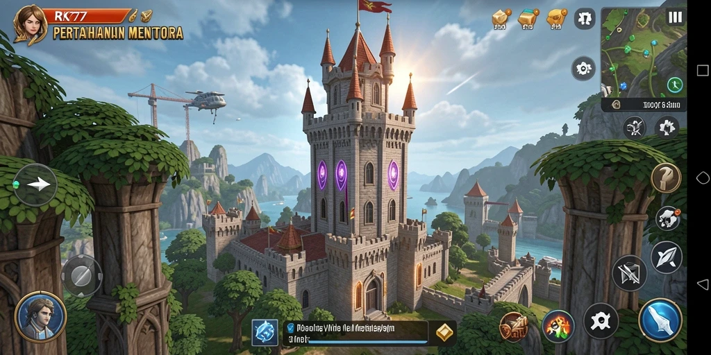Tangkapan layar gameplay RK77 menampilkan pertahanan menara yang strategis dan mendebarkan.