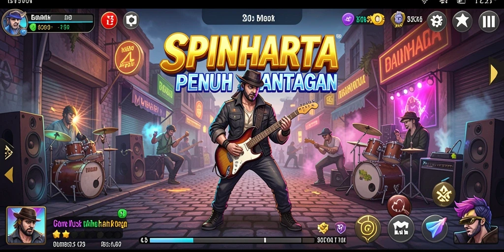 Tampilan gameplay SPINHARTA yang memukau dan menantang.